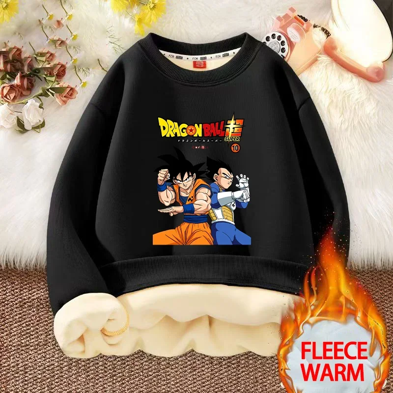 Dragon Ball-Sudadera de invierno con cuello redondo para niños, jersey, ropa deportiva con cuello redondo, Tops estampados cálidos, ropa holgada de manga larga para niños