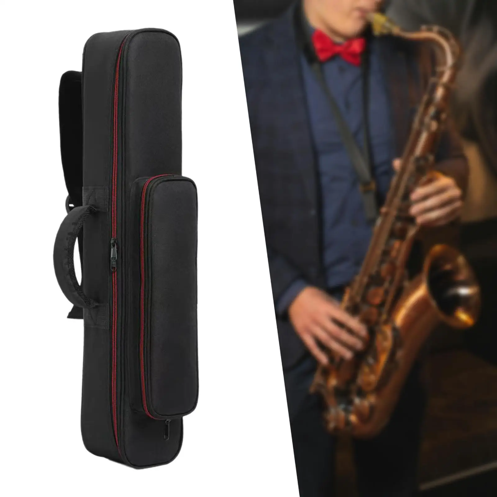 Saxophone Storage Bag Water Resistant Lightweight Soprano Saxophone Case for Gig Instruments Straight Sax Electric Blowpipe