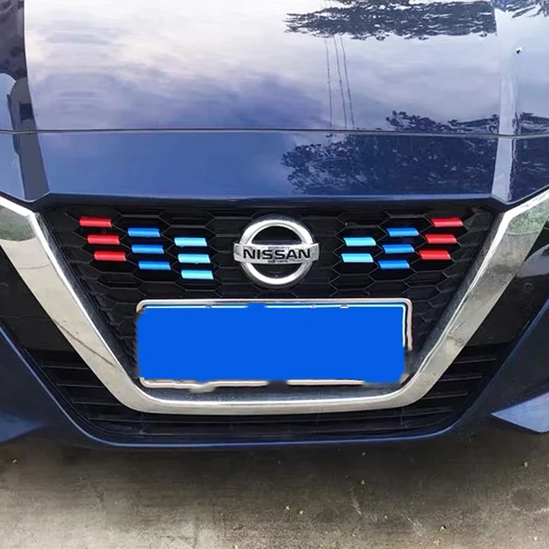 Car Middle Mesh Decorative Strip Three Color Style Front Grille Cover Trim Exterior Accessories For Nissan Altima 2019 - 2022