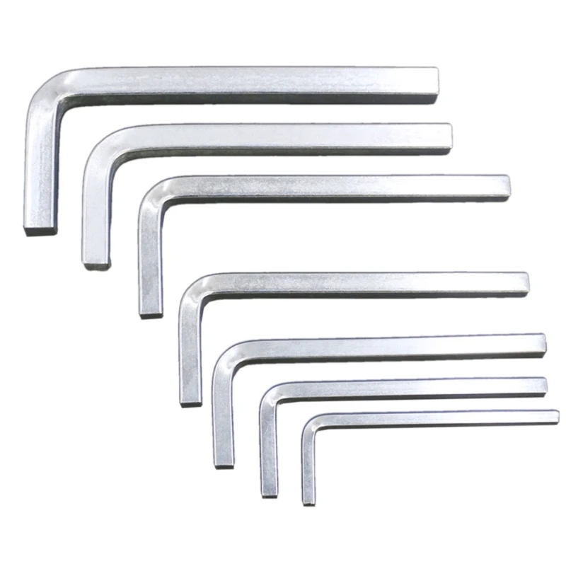 

Multiple Size L Wrench Set 7Piece Chromes Vanadiums Steel Square Head Wrench for Home