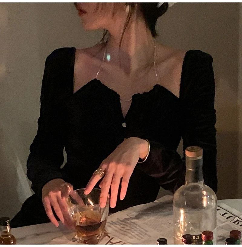 

Ele Bla Velvet Evening Dr Women's Luxury mat V-ne Princ Sve Long Gown for Year-end Par Birthday