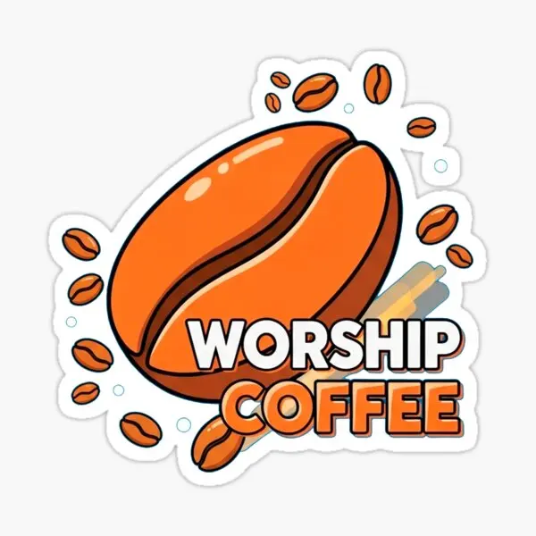 

Personality Worship Coffee sticker Waterproof Vinyl Decal for Laptop Water Bottle Car Tumbler Exterior Decor