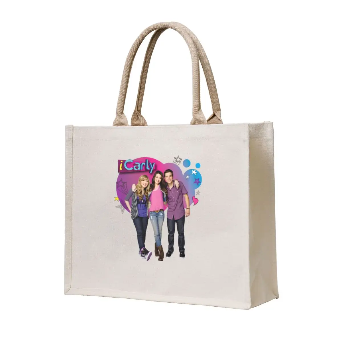 

Icarly Cast Bubble Carly, Sam, And Freddie Tote Bag Custom bag cute pouch bag tote bags cloth bags