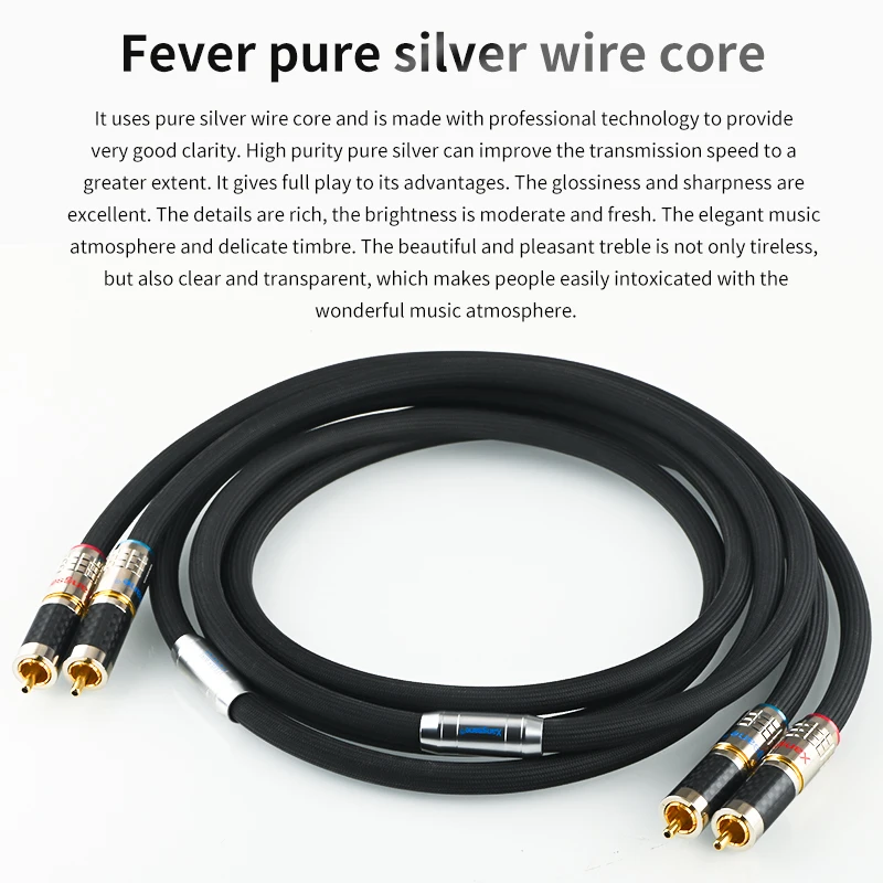 

Grey Knight hifi 6N four core pure silver audio cable plug RCA cable universal signal cable power amplifier CD player connector