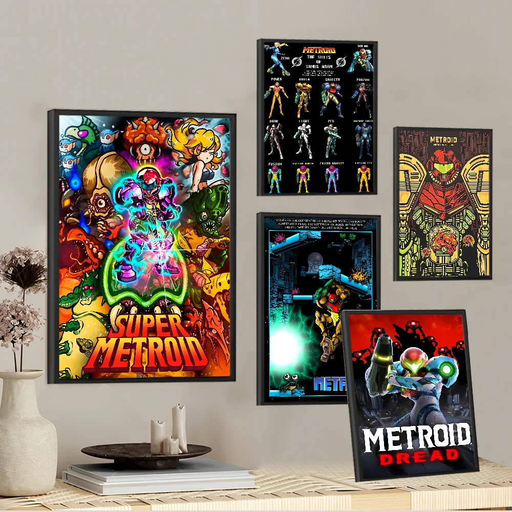 Metroid Prime Good Quality Prints and Posters Vintage Room Home Bar Cafe Decor Aesthetic Art Wall Painting