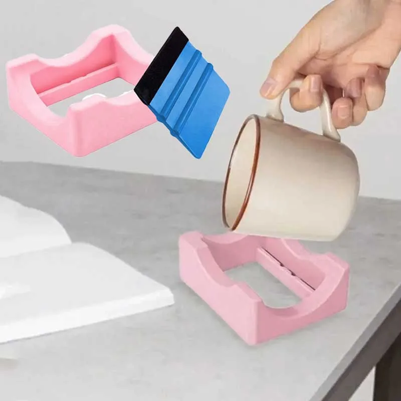 Portabicchiere impermeabile con fessura per tazza di vetro, antiscivolo, leggero, con supporto a due angoli, portabicchiere, accessori per la casa