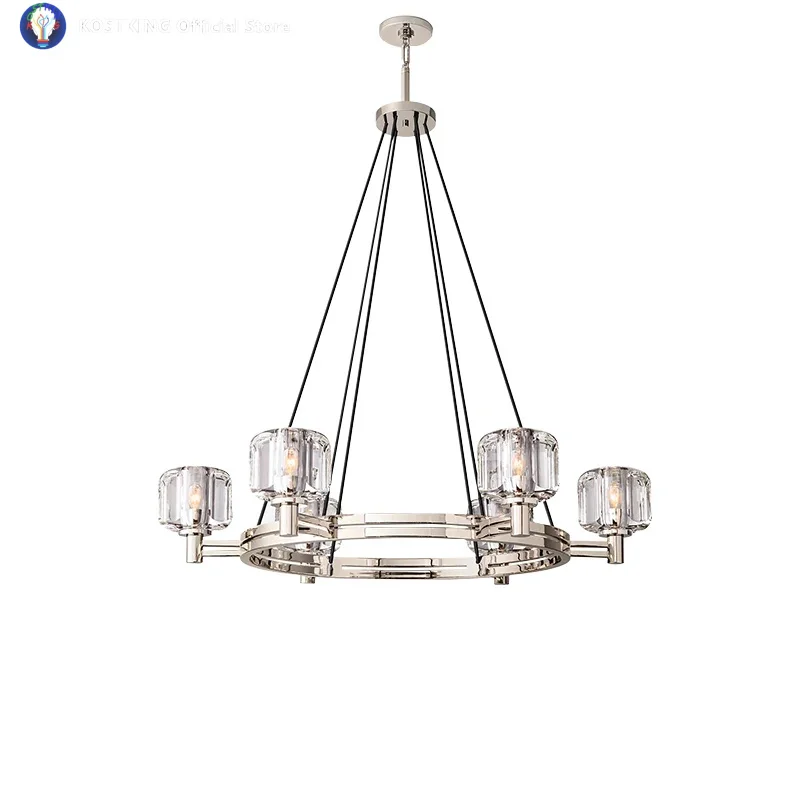 

Chrome Classic Luxury Large Crystal Chandeliers Round Brass Bronze Light Fixture for Living Room Decoration Lamparas