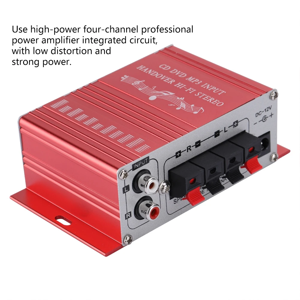 مكبر صوت للسيارة مضخم صوت تلقائي صغير للسيارة الرقمية مضخم تلقائي Hifi صوت موسيقى CD DVD مشغل MP3 FM مكبر صوت للسيارة الرقمية