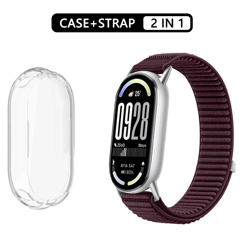 Nylonarmband + Schutzhülle für Xiaomi Mi Band 10, 9, 8, NFC-Sportarmband, elastisches Handgelenksband, Xiaomi Smart Band 9, 8, 10 Zubehör. – Detail 8