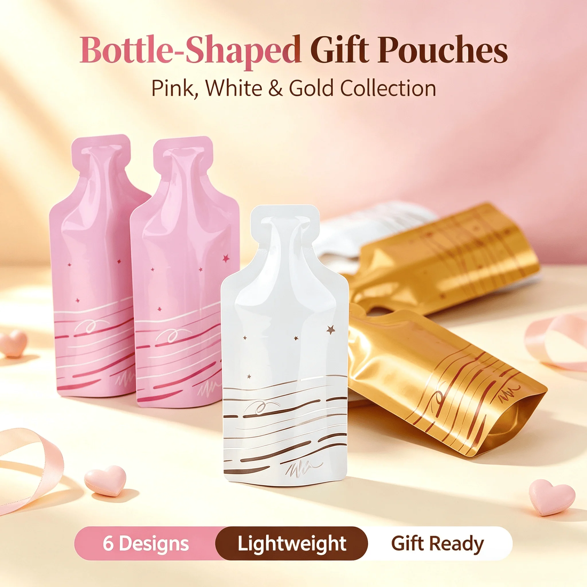 100pcs Heat Sealing Liquid Sample Pouches Set Disposable Sample Packing Bags Bottle Shape Bags For Lotion For Travel