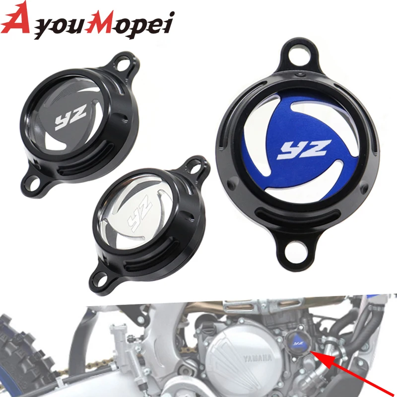 YZ LOGO Engine Oil Filter Cover Cap For YAMAHA YZ250F YZ 250 450 F/FX Motorcycle Accessories Clearness CNC