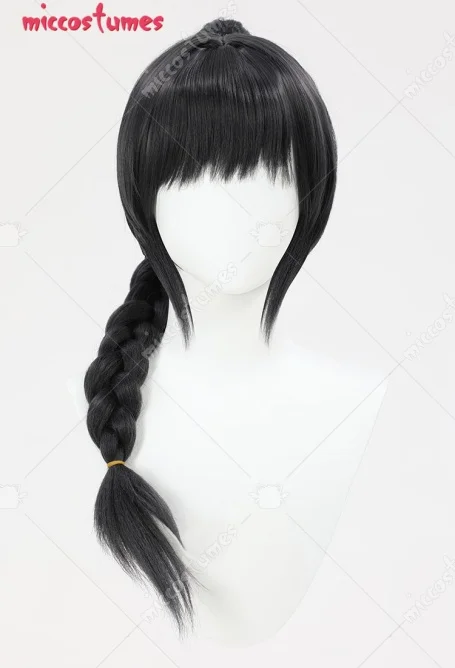Miccostumes Damen Shadow Cosplay Perücke Lange schwarze Pferdeschwanzperücke