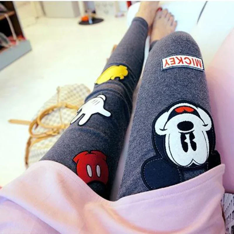 2024 New harajuku Leggings da donna cute Mouse Cartoon Cotton Bamboo Fiber bottoms Fashion kawaii Leggings femminili