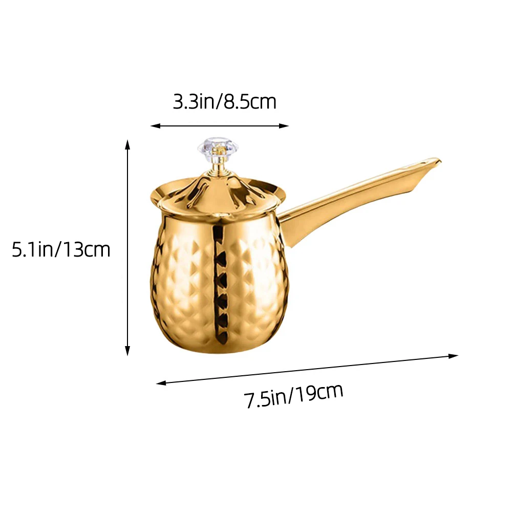 

Turkish Coffee Pot Metal Mocha Espresso Cup Stainless Steel Greek Coffee Boiler Maker Travel Milk Warmer Arab Brewer