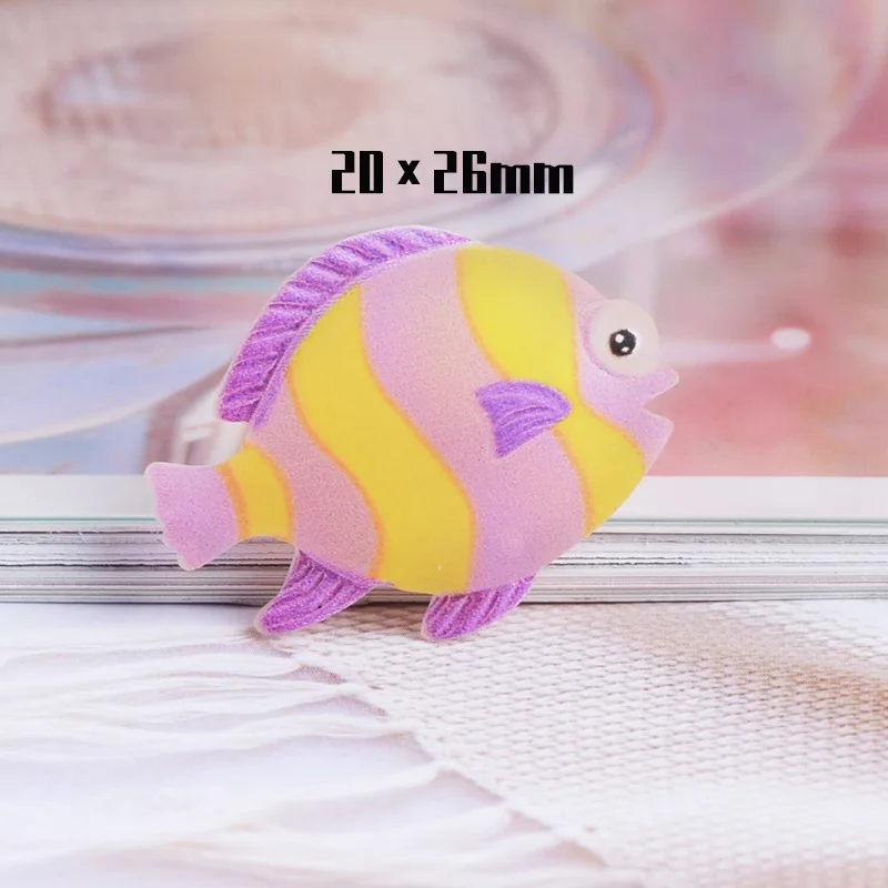 10Pcs Mini Cute Ocean Series Marine Animal Fish Flat Back Resin Cabochons Micro Landscape DIY Decor Home Figurine Crafts