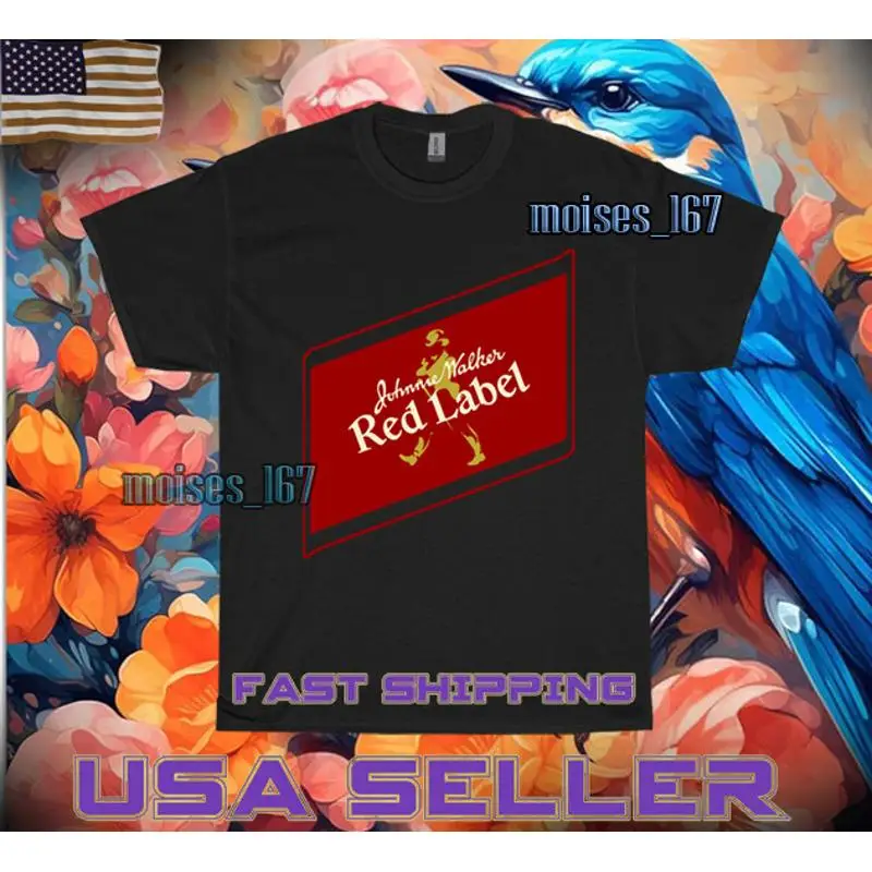 CAMISETA UNISEX PREMIUM JOHNNIE WALKER con logotipo rojo, talla divertida S - 5XL