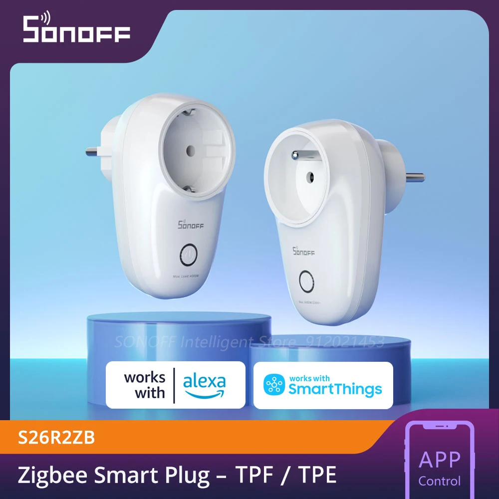 SONOFF S26R2ZB Zigbee Smart Plug DE/FR Wireless Plug Socket eWeLink APP Control Timer Zigbee Signal Extender Alexa Voice Control