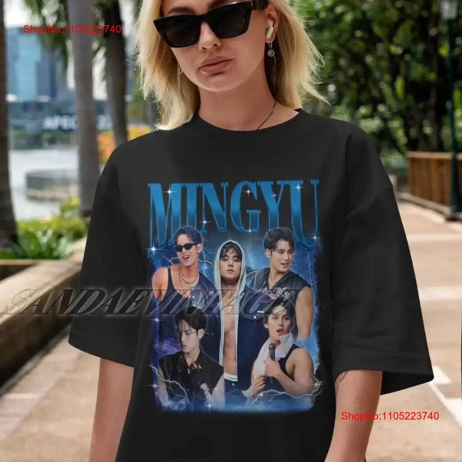 تي شيرت Mingyu Kpop المحدود Vintage Fan Retro Merch عتيق مغسول قليلاً برسومات عصرية ناعمة ملابس الشارع أنيقة