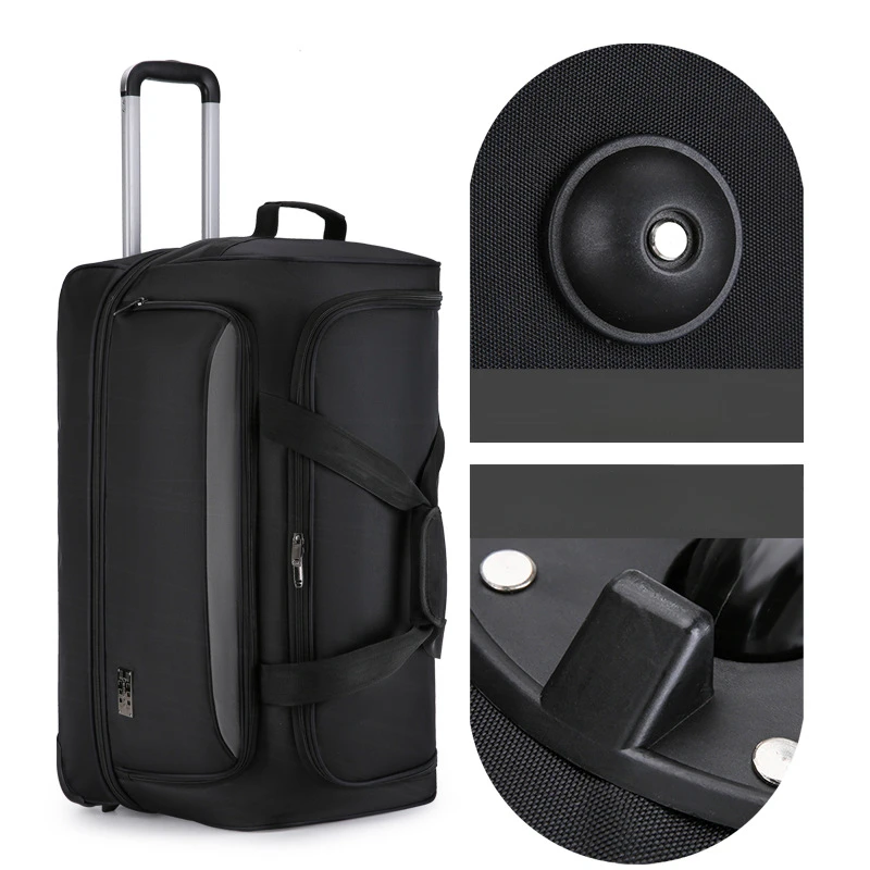 Travel Suitcase on Wheels Student Fashion Oxford Cloth Trolley Backpack Zipper Portable Business Hand Lightweight Luggage