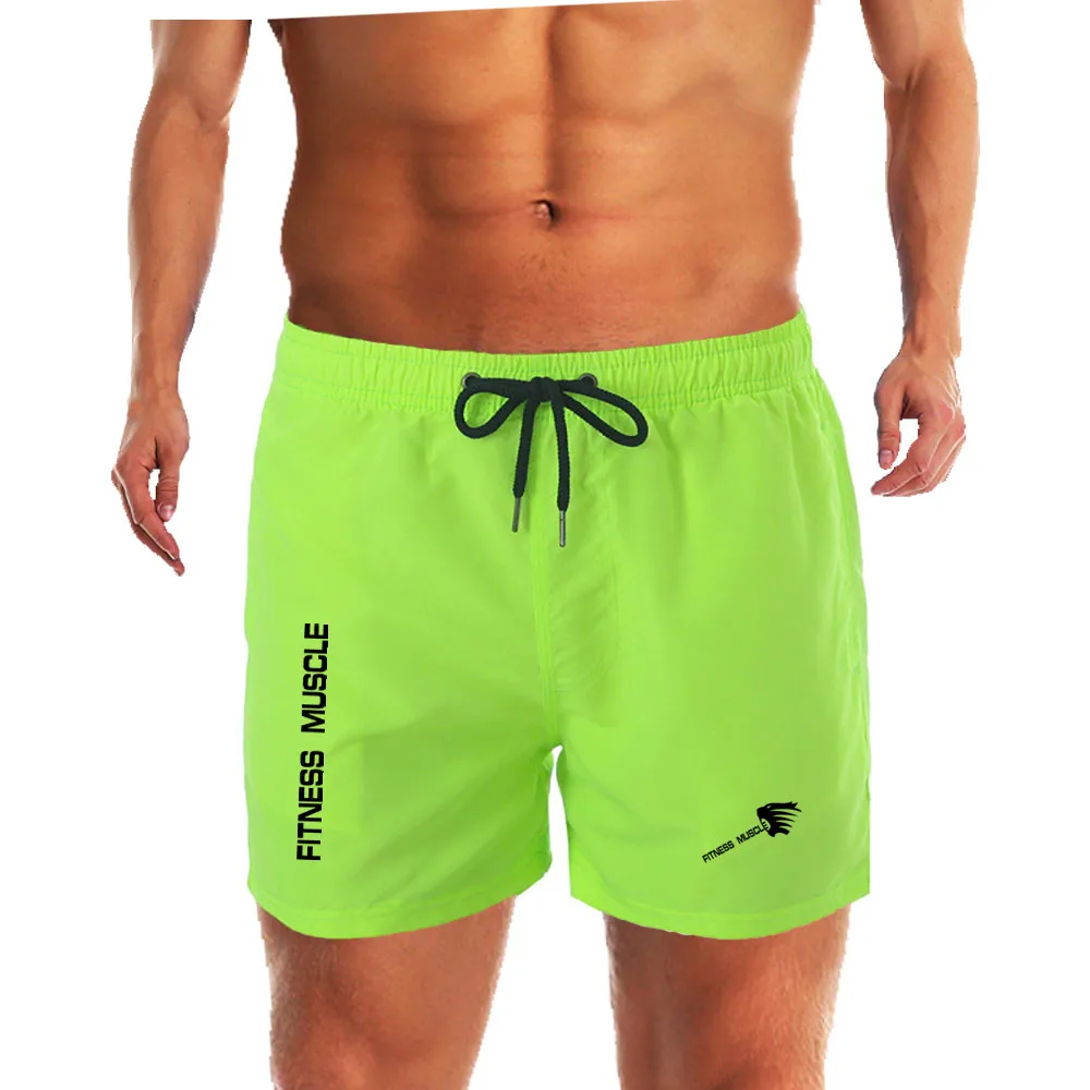 Men\'s Mesh Lining Swimming Shorts Surf Beach Shorts Bermuda Seaside Quick Drying Swiming Short Pants Summer 2024