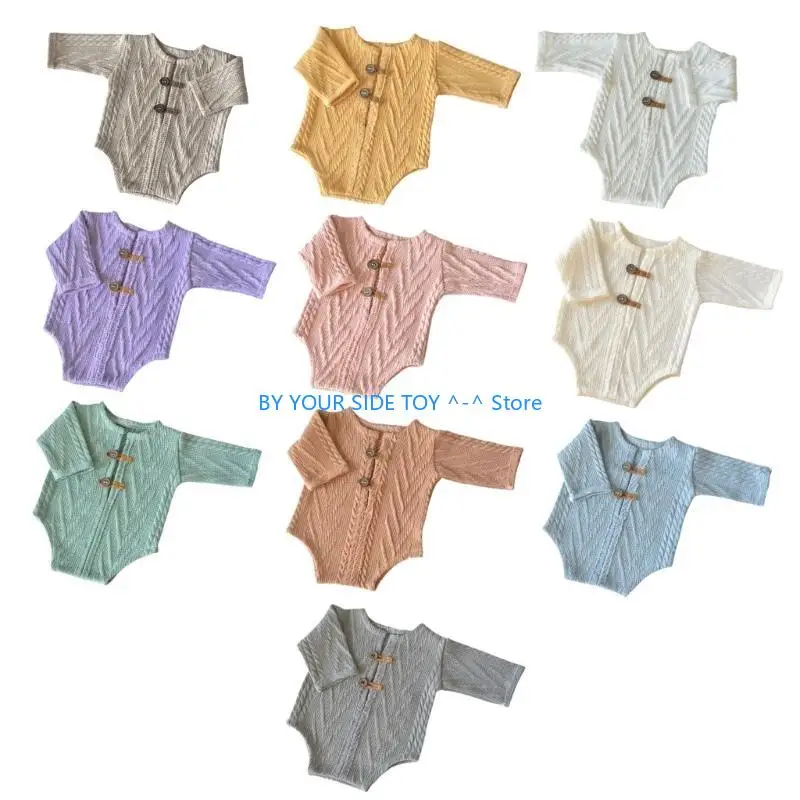 

Infant Photography Props Crochet Jumpsuit Baby Photoshoots Costume for Boy Girl U6XE