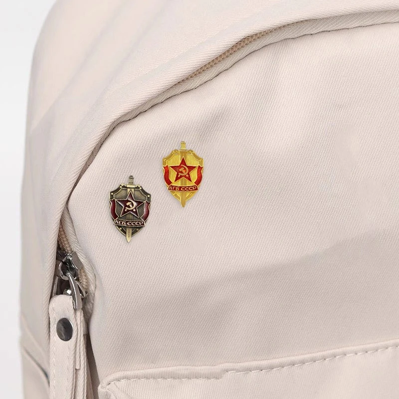 Creative KGB Badge Military Enthusiast Collectible Gift Metal Badge Pin DIY Clothing Bags Hat T-shirt Jeans Unisex Accessory