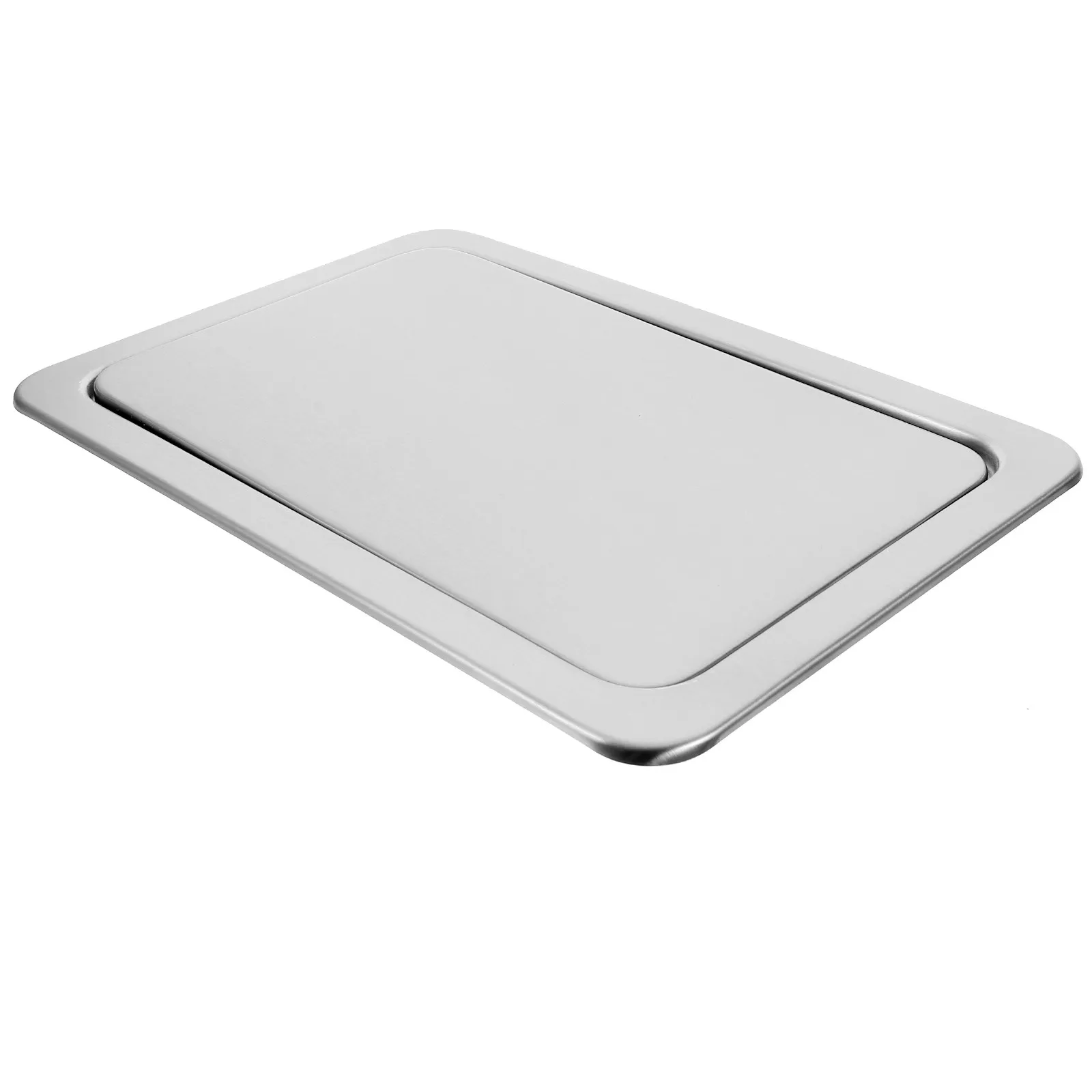 

Stainless Steel Embedded Trash Bin Flip Lid Recessed Countertop Garbage Lid for Bathroom Kitchen Trash Can Cover