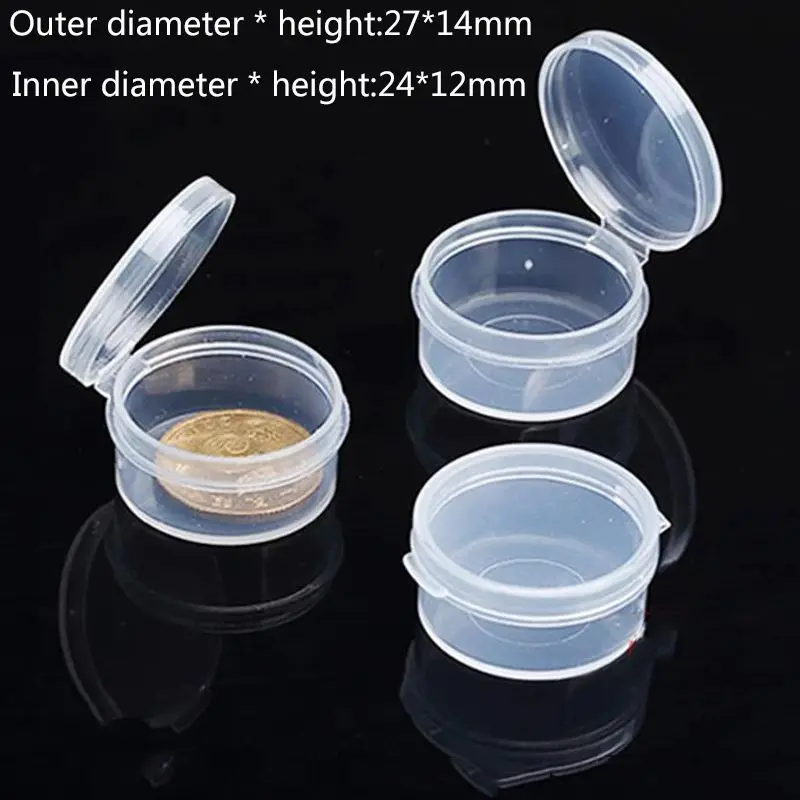 5PC/Set New Round Portable Jewelry Tool Box Container Ring Electronic Parts Screw Beads Component Storage Box