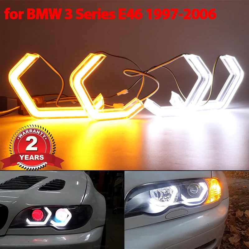 

M4 style LED Angel Eyes Kit Ring Headlight Lamps For BMW 3 Series E46 316i 318i 320i 323i 325i 328 1997-2006 turn signal