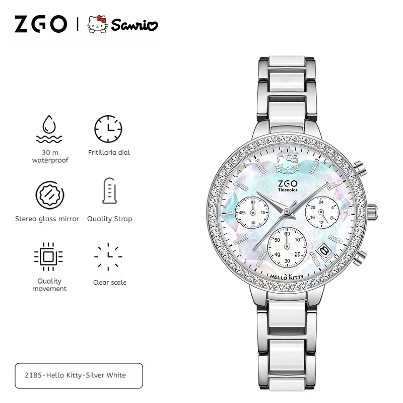 2024 Lente Hellokitty Horloge Vrouwen Quartz Mode Zilver Licht Waardevol Waterdichte Mode Armband Voor Dames Vakantie Cadeau