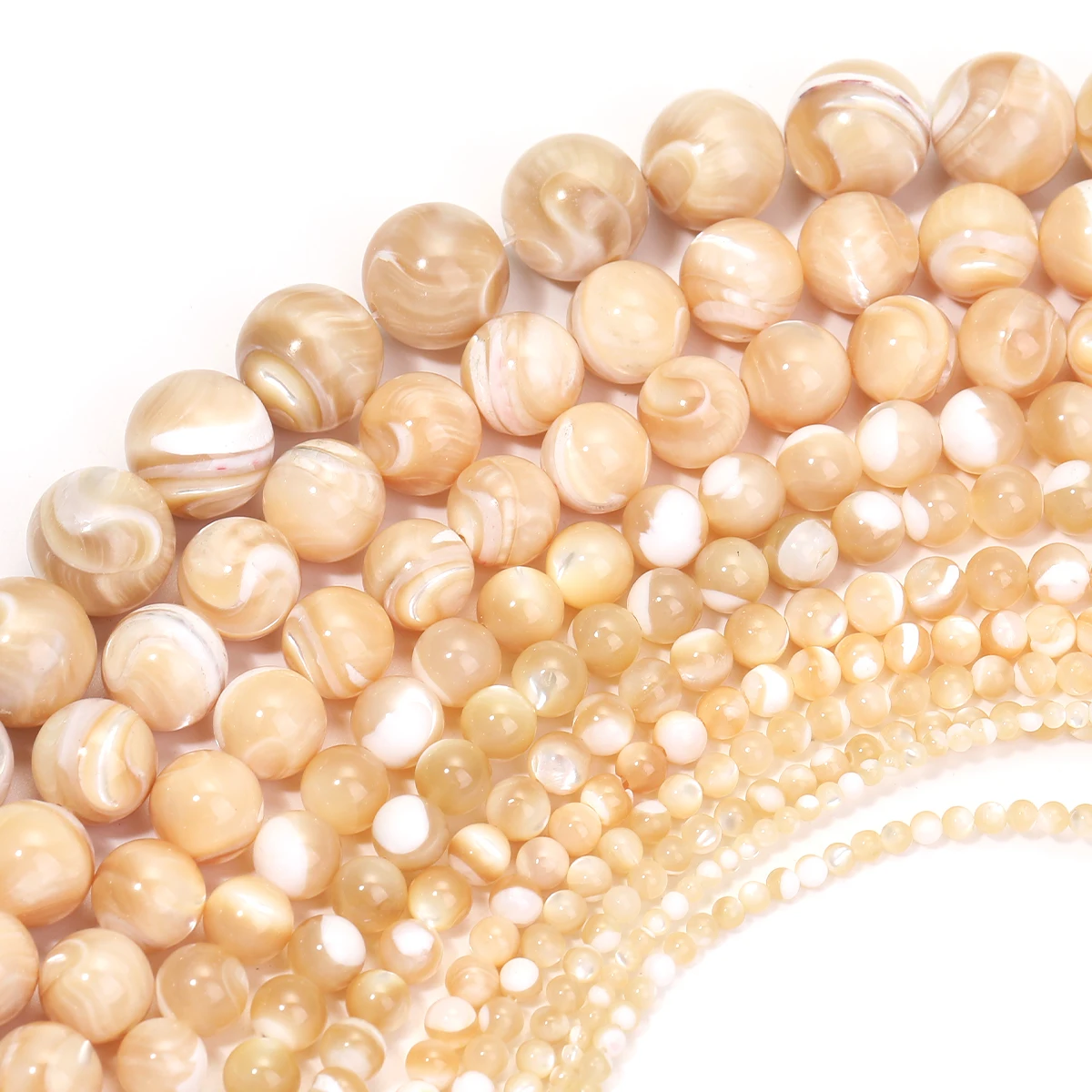 

Natural Shell Stone Round Loose Beads Spacer Beads for Jewelry Making DIY Bracelets and Necklaces 15' Available in Sizes 2-12mm