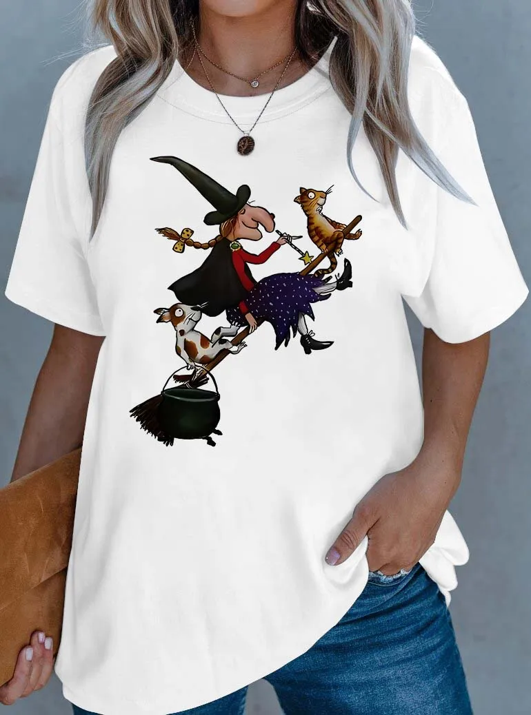 

Стильная одежда больших размеров «Причудливая ведьма и домашние животные» в стиле метлы