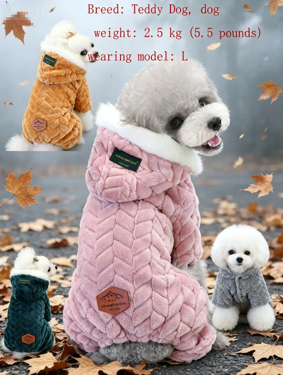Haustierkleidung, verdickte warme Herbst- und Winteroutfits, Hundekleidung, Tierkostüme, vierbeinige Welpenanzüge, verdickte warme Mäntel – Detail 9