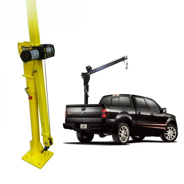 For 12/24v 500kg mini electric swivel truck cranes mounted winch pickup truck cranes