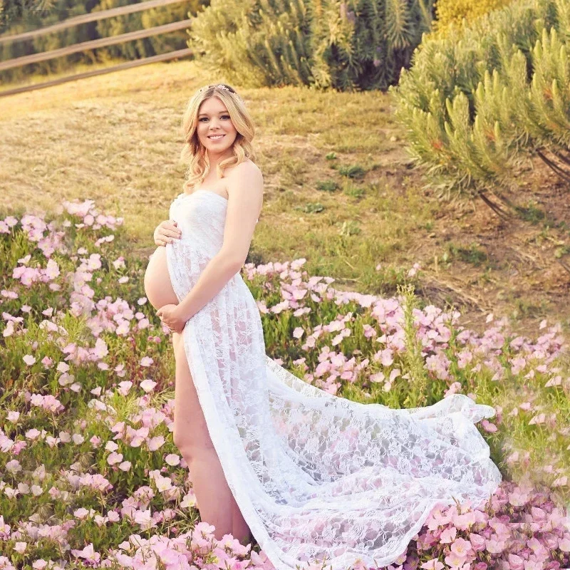 

Maternity Dresses Photography Props Lace Fancy Maternity Gown For Photo shoots Sleeveless Sexy Women Pregnancy Maxi Dress