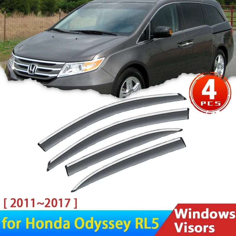 

4x Deflectors For Honda Odyssey RL5 2011~2017 2014 2013 Accessories Car Window Visors Rain Eyebrow Guards Wind Smoke Windscreens