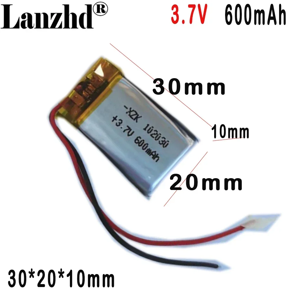 

3.7v Li Polymer lithium battery 102030 600mAh For beauty instrument special lithium battery point reader