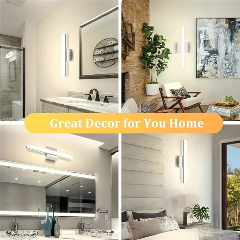 

A84E-Brushed Lights Dimmable LED Vanity Light Bar For Bathroom, Modern Lighting Fixtures Above Mirror 16" Inch 8W