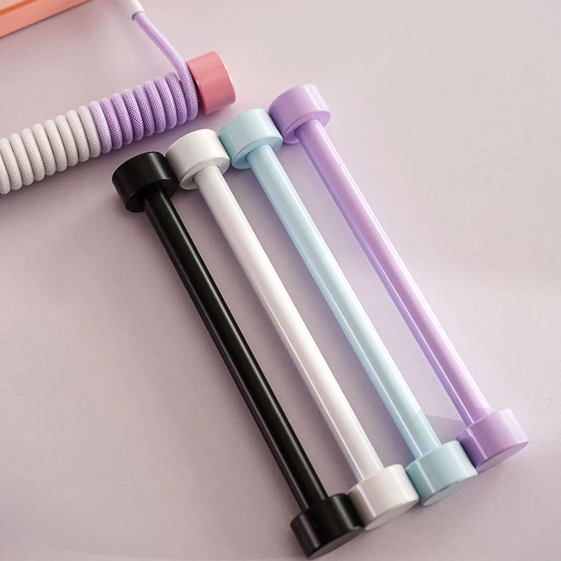 1Pc Flexible And Convenient Coiled Cable Protection Rod Coiled Keyboard Cable Weight Rod Reel Stick Cable Organizer 15\18cm