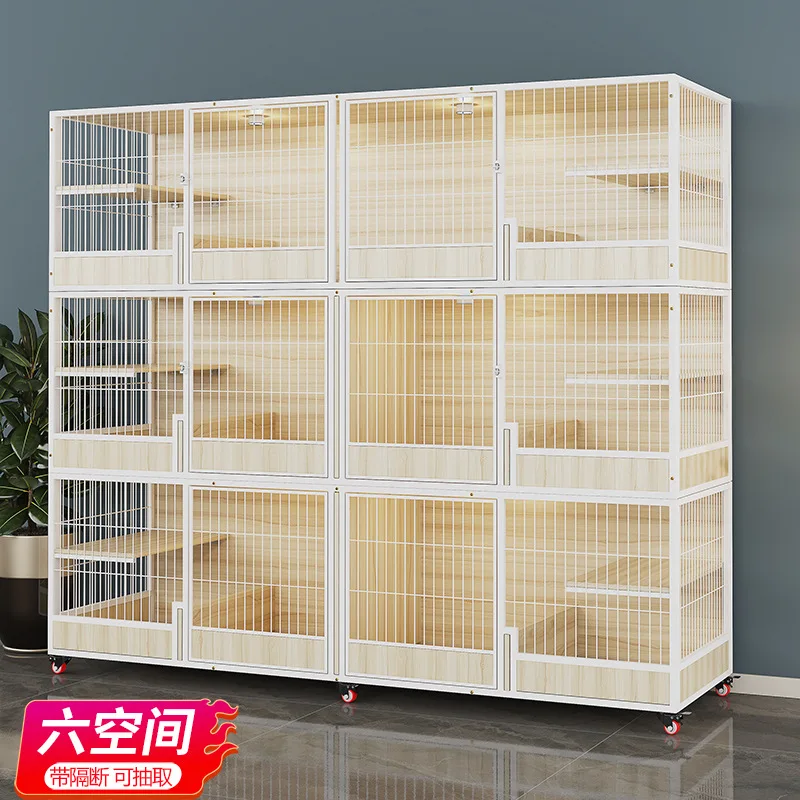 Solid wood cat breeding cage cat villa three-story large space indoor house cabinet breeding house delivery room bre