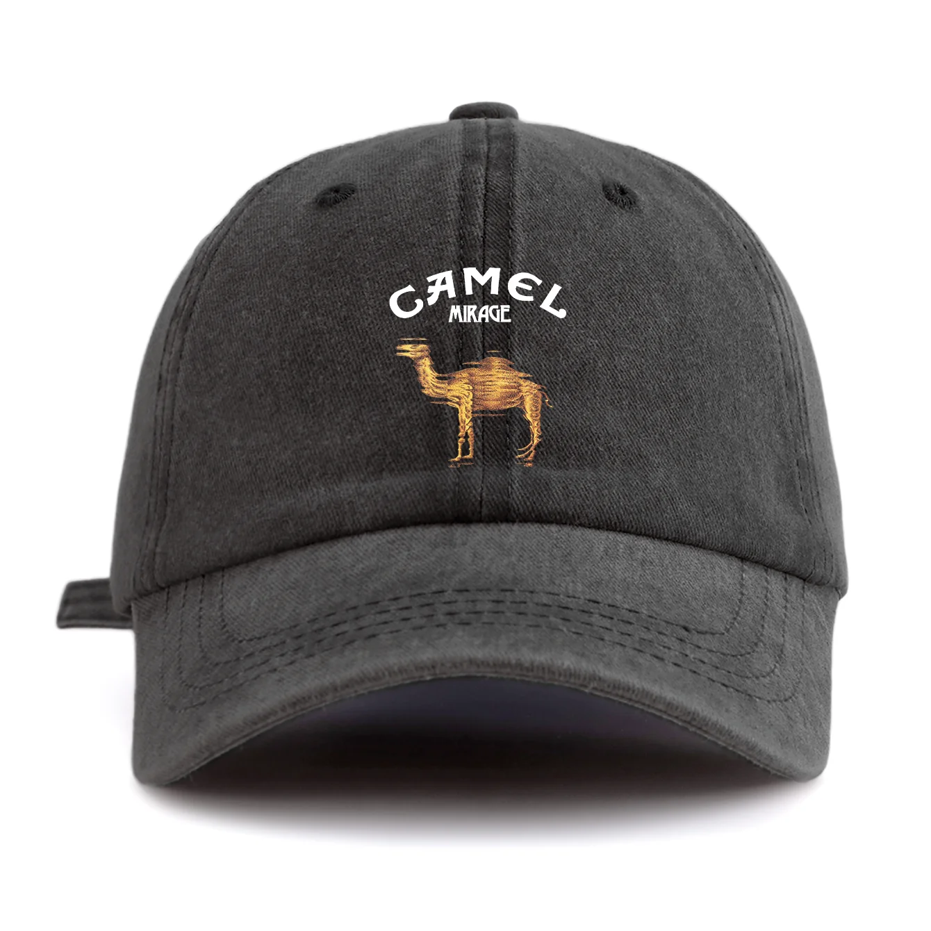 Boné de Beisebol Estampado CAMEL Lavado para Adultos, Estilo Retrô Minimalista Casual Macio e Ajustável, Perfeito para Presente