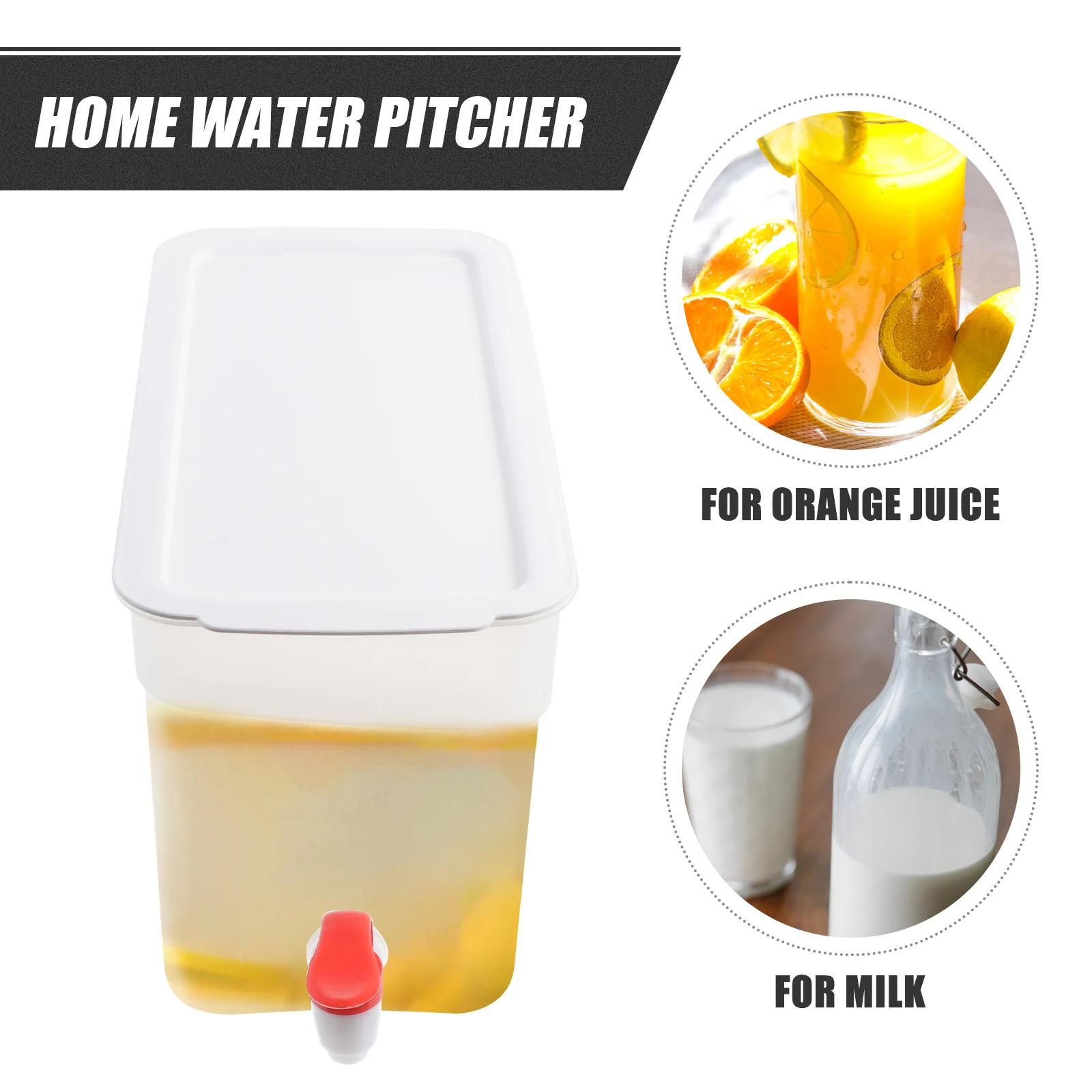 

1pc Cold Water Kettle With Faucet 3.5L Heat Resistant Plastic Refrigerator Kettle For Home Kitchen Juice Jug Water Pitcher