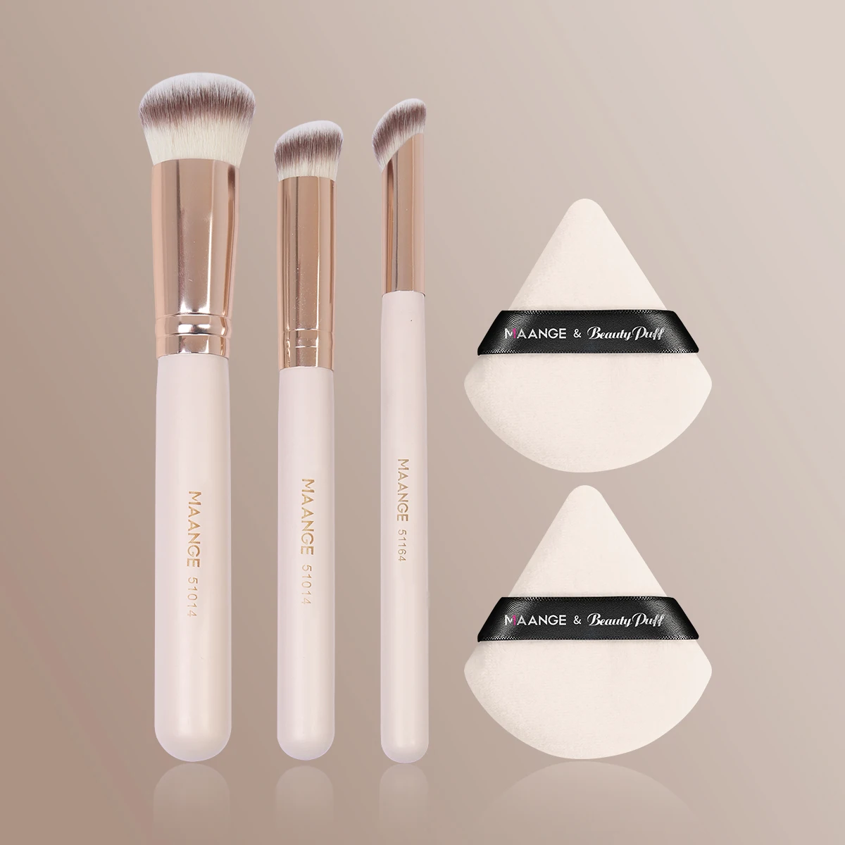 MAANGE Kit pennelli per trucco 3 pezzi Pennelli per trucco 2 pezzi Triangolo Soffio per cipria Set Correttore Ombretto Pennello per trucco Miscelazione Strumento di bellezza