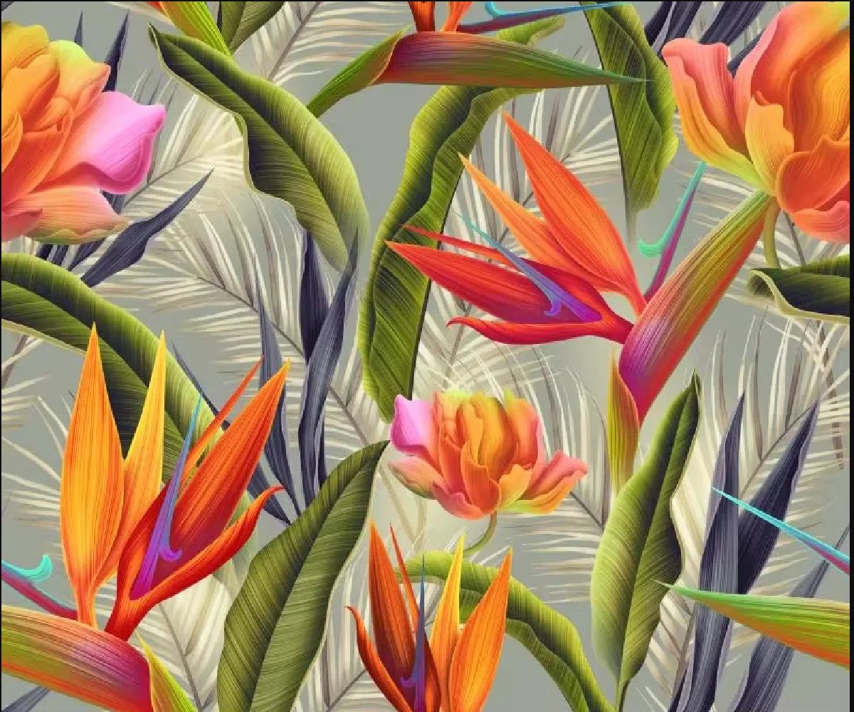 

custom Southeast Asia Tropical Landscape Wallpaper 3D Stereo Pastoral Color Leaves Photo Mural Bedroom wall papers home decor