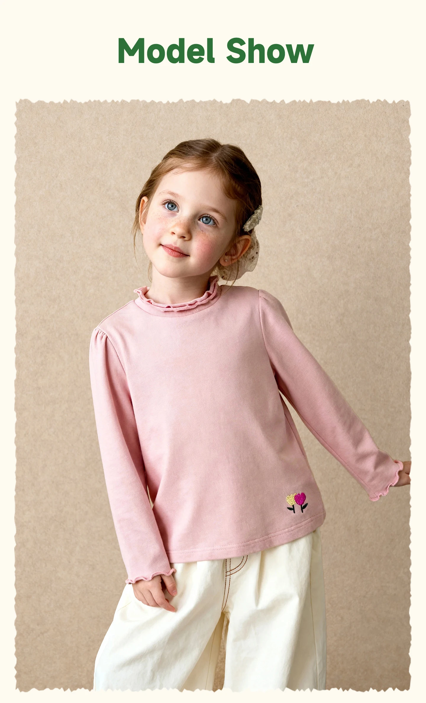 Amila 2026 Herbst Neue Kinder Mädchen Rüschen-Langarm-T-Shirt Romantische Rüschen Mehrschichtig Süß Niedlich Alltagstaugliches Vielseitiges Oberteil – Detail 8