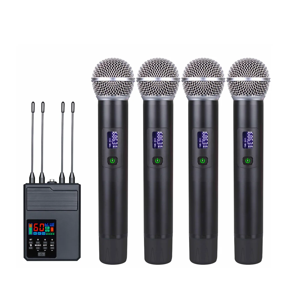 Anti feedback Echo adjusted BT 4 channel DSP  wireless universal microphone