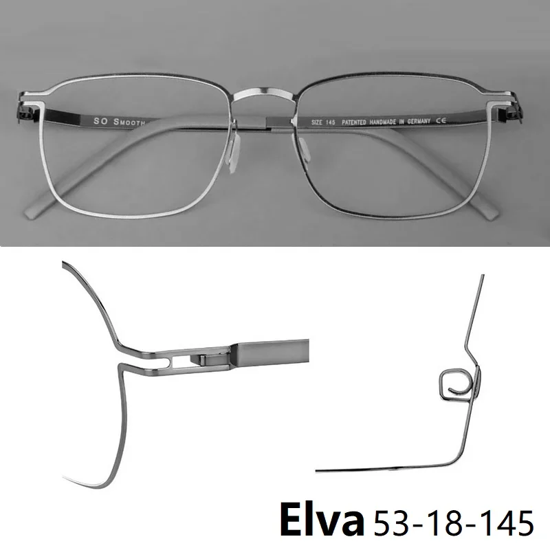 Square Handmade Glasses Frame Thin Ultralight Screwless Alloy Men Frames Eyeglasses Germany Brand Design Colorful High Quality