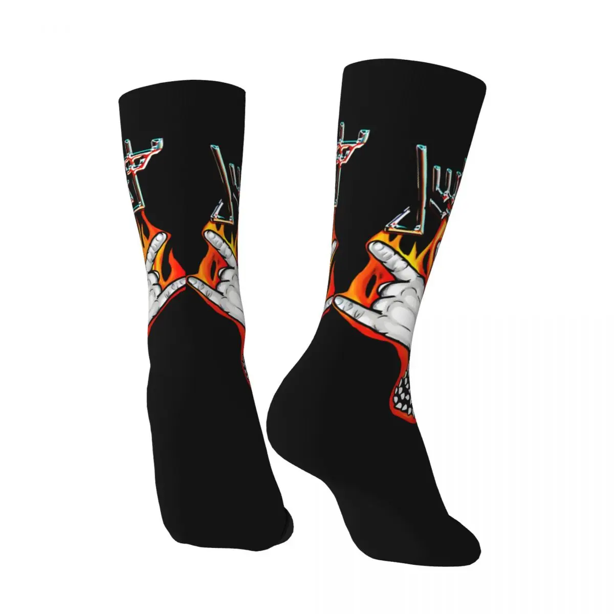 Vintage Music Band Men's Socks Retro Harajuku Judas Priest Street Style Novelty Casual Crew Sock