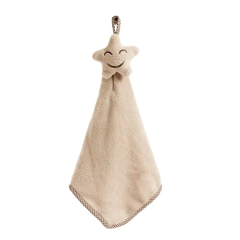 

Cute Star Kitchen Cleaning Towel Hanging Hand Towels Absorbent 1Pcs Dishcloths Lint-Free Cloth Coral Velvet Soft