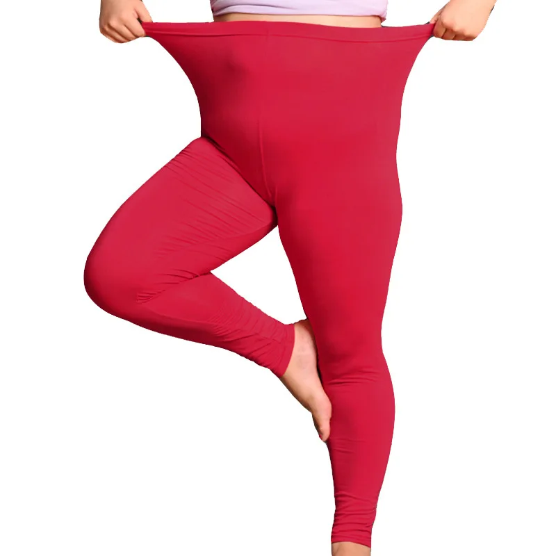 75-100kg grande taille femmes taille haute Modal coton Leggings mince chaud automne pantalon élastique gros Long gris noir potelé gris